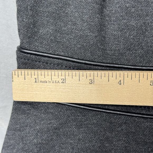 Ann Taylor Dress Womens 6 Gray Short Sleeve Faux Leather Trim Fit Flare Work - Picture 12 of 13